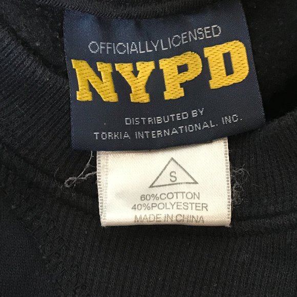 NYPD sz s  Torkia int. inc sweatshirt navy blue - Picture 4 of 5